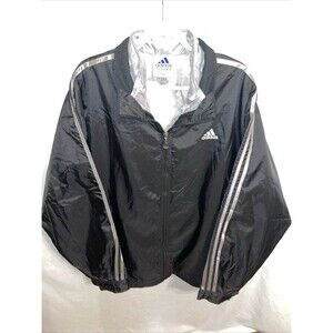 Adidas Men’s Vtg Y2K Jacket & Removeable Vest Size XL Black Outer Silver Inner